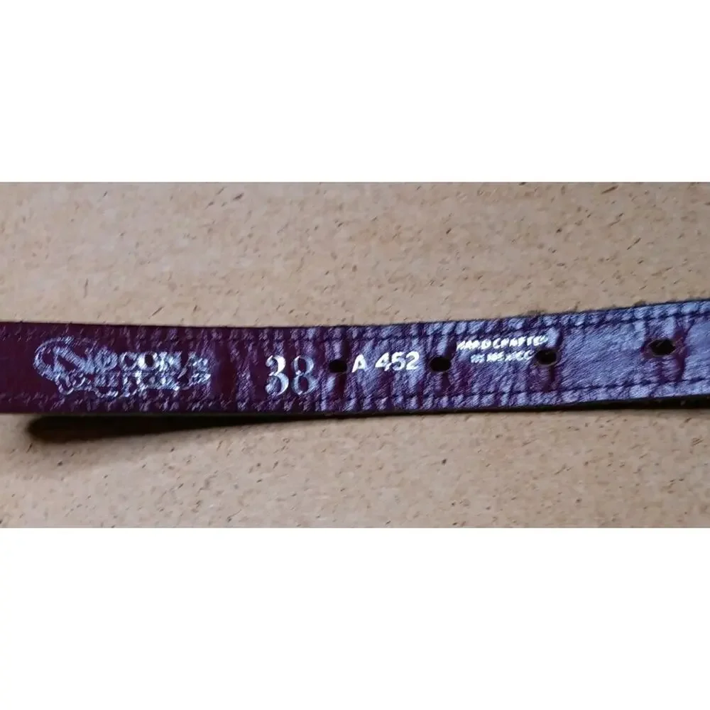 Nocona Burgundy Braided Leather Belt Sz 36-38 (A452)